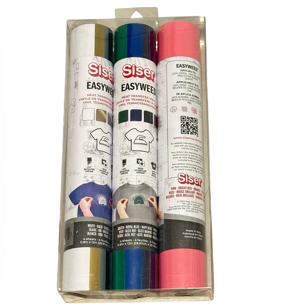 Siser EasyWeed Heat Transfer Vinyl Rainbow Sampler 12x12 HTV Bundle